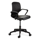 Shell Desk Chair, Supports Up To 275 Lb, 17" To 20" Seat Height, Black Seat/back, Black Base, Ships In 1-3 Business Days