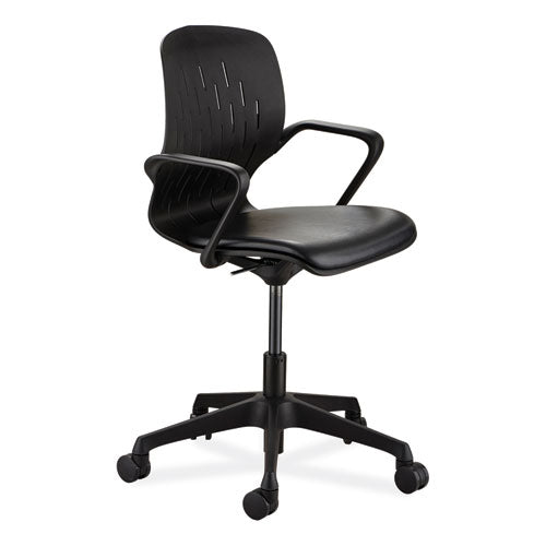 Shell Desk Chair, Supports Up To 275 Lb, 17" To 20" Seat Height, Black Seat/back, Black Base, Ships In 1-3 Business Days