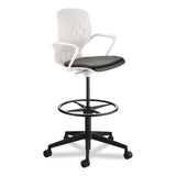 Shell Extended-height Chair, Max 275 Lb, 22" To 32" High Black/white Seat, White Back, Black Base, Ships In 1-3 Business Days