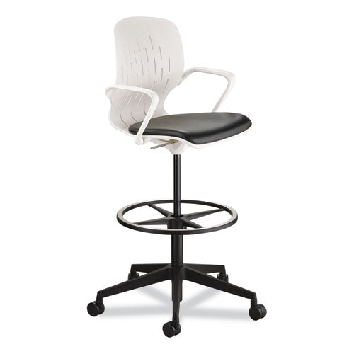 Shell Extended-height Chair, Max 275 Lb, 22" To 32" High Black/white Seat, White Back, Black Base, Ships In 1-3 Business Days