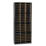 Steel-fiberboard Literature Sorter, 72 Sections, 32 1-4 X 13 1-2 X 75, Black