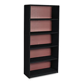 Value Mate Series Metal Bookcase, Five-shelf, 31-3-4w X 13-1-2d X 67h, Black