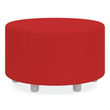 Learn 30" Cylinder Vinyl Ottoman, 30w X 30d X 18h, Red, Ships In 1-3 Business Days