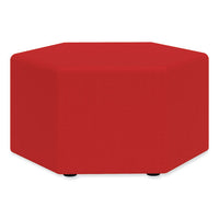 Learn 30" Hexagon Vinyl Ottoman, 30w X 30d X 18h, Red, Ships In 1-3 Business Days