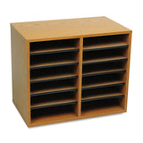 Wood-fiberboard Literature Sorter, 12 Sections, 19 5-8 X 11 7-8 X 16 1-8, Oak