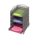 Onyx Stackable Literature Organizer, Five-drawer, Black