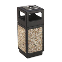 Canmeleon Ash-trash Receptacle, Square, Aggregate-polyethylene, 15 Gal, Black