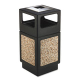 Canmeleon Ash-trash Receptacle, Square, Aggregate-polyethylene, 38 Gal, Black