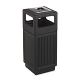 Canmeleon Ash-trash Receptacle, Square, Polyethylene, 15 Gal, Textured Black