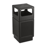 Canmeleon Side-open Receptacle, Square, Polyethylene, 38 Gal, Textured Black