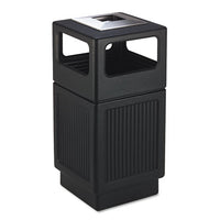 Canmeleon Ash-trash Receptacle, Square, Polyethylene, 38 Gal, Textured Black