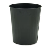 Round Wastebasket, Steel, 23.5 Qt, Black