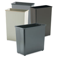 Rectangular Wastebasket, Steel, 22 Gal, Charcoal