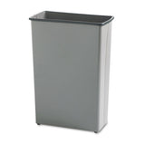 Rectangular Wastebasket, Steel, 22 Gal, Charcoal