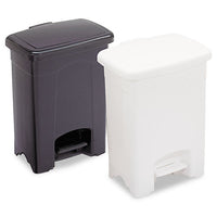 Step-on Receptacle, Rectangular, Plastic, 4 Gal, Black