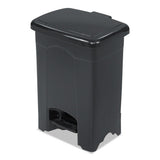 Step-on Receptacle, Rectangular, Plastic, 4 Gal, Black