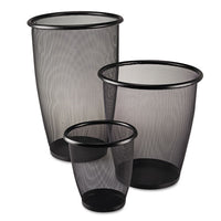 Onyx Round Mesh Wastebasket, Steel Mesh, 5 Gal, Black