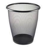 Onyx Round Mesh Wastebasket, Steel Mesh, 5 Gal, Black