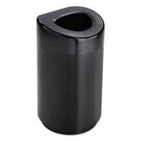 Open Top Round Waste Receptacle, Steel, 30 Gal, Black
