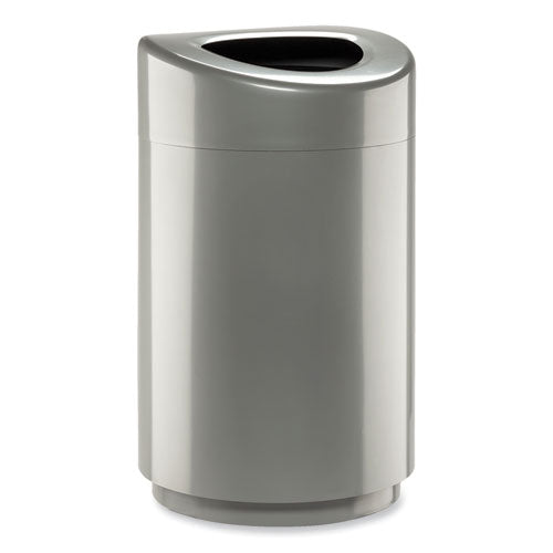 Open Top Round Waste Receptacle, 30 Gal, Steel, Silver, Ships In 1-3 Business Days