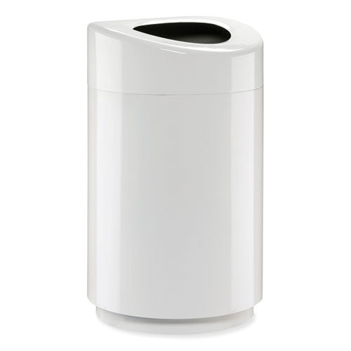 Open Top Round Waste Receptacle, 30 Gal, Steel, White, Ships In 1-3 Business Days