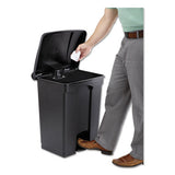 Large Capacity Plastic Step-on Receptacle, 17 Gal, Black