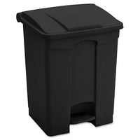 Large Capacity Plastic Step-on Receptacle, 23 Gal, Black