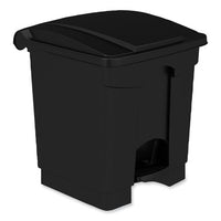 Plastic Step-on Receptacle, 20 Gal, Metal, Black, Ships In 1-3 Business Days