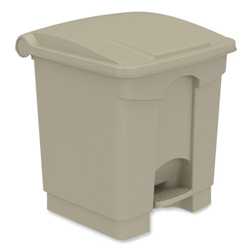 Plastic Step-on Receptacle, 20 Gal, Metal, Tan, Ships In 1-3 Business Days