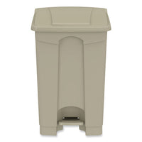 Plastic Step-on Receptacle, 12 Gal, Plastic, Tan, Ships In 1-3 Business Days