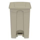 Plastic Step-on Receptacle, 12 Gal, Plastic, Tan, Ships In 1-3 Business Days