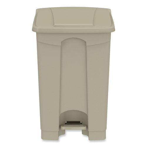 Plastic Step-on Receptacle, 12 Gal, Plastic, Tan, Ships In 1-3 Business Days