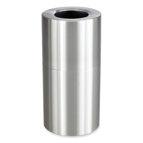 Single Recycling Receptacle, 20 Gal, Steel, Brushed Aluminum, Ships In 1-3 Business Days