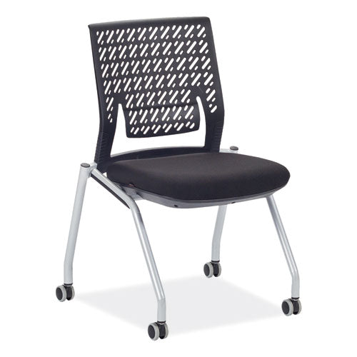 Thesis Training Chair W/flex Back, Support Up To 250 Lb, 18" High Black Seat, Gray Base, 2/carton, Ships In 1-3 Business Days