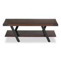 Coffee Table, Rectangular, 48 X 23.75 X 16, Southern Tobacco Top, Black Base, Ships In 1-3 Business Days