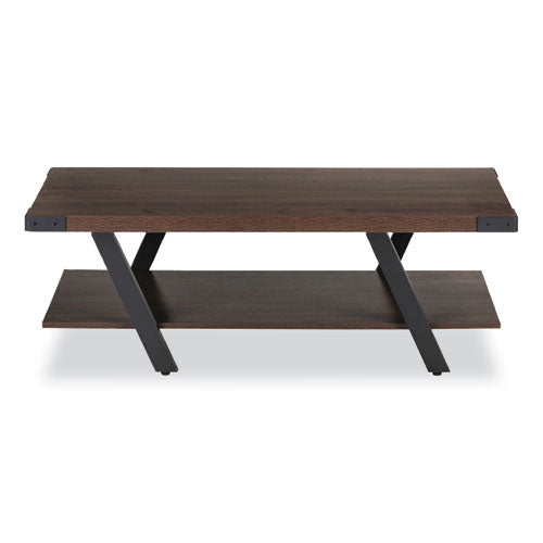 Coffee Table, Rectangular, 48 X 23.75 X 16, Southern Tobacco Top, Black Base, Ships In 1-3 Business Days