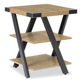 End Table, Square, 20 X 20 X 25, Sand Dune Top, Black Base, Ships In 1-3 Business Days