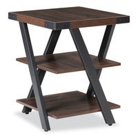 End Table, Square, 20 X 20 X 25, Southern Tobacco Top, Black Base, Ships In 1-3 Business Days