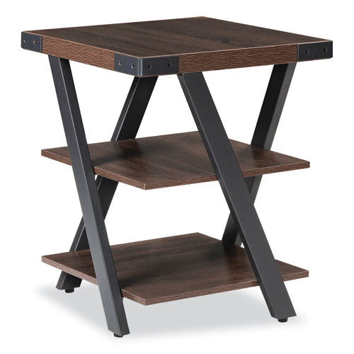 End Table, Square, 20 X 20 X 25, Southern Tobacco Top, Black Base, Ships In 1-3 Business Days