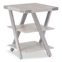End Table, Square, 20 X 20 X 25, White Ash Top, Silver Base, Ships In 1-3 Business Days