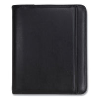 Professional Zippered Pad Holder-ring Binder, Pockets, Writing Pad, Vinyl Black