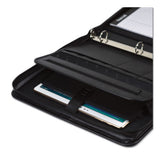 Professional Zippered Pad Holder-ring Binder, Pockets, Writing Pad, Vinyl Black