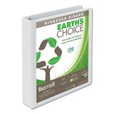 Earth's Choice Biobased Round Ring View Binder, 3 Rings, 1.5" Capacity, 11 X 8.5, White