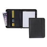 Professional Zippered Pad Holder, Pockets-slots, Writing Pad, Black