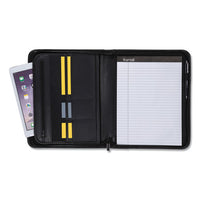 Professional Zippered Pad Holder, Pockets-slots, Writing Pad, Black