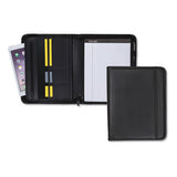 Professional Zippered Pad Holder, Pockets-slots, Writing Pad, Black