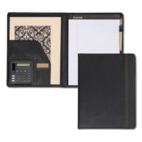 Slimline Padfolio, Leather-look-faux Reptile Trim, Writing Pad, Black