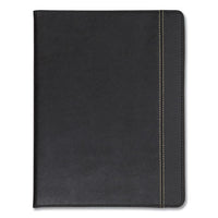 Slimline Padfolio, Leather-look-faux Reptile Trim, Writing Pad, Black