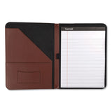 Contrast Stitch Leather Padfolio, 8 1-2 X 11, Leather, Tan