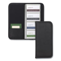 Professional Vinyl Business Card File, 160 Card Cap, 2 X 3 1-2 Cards, Black
